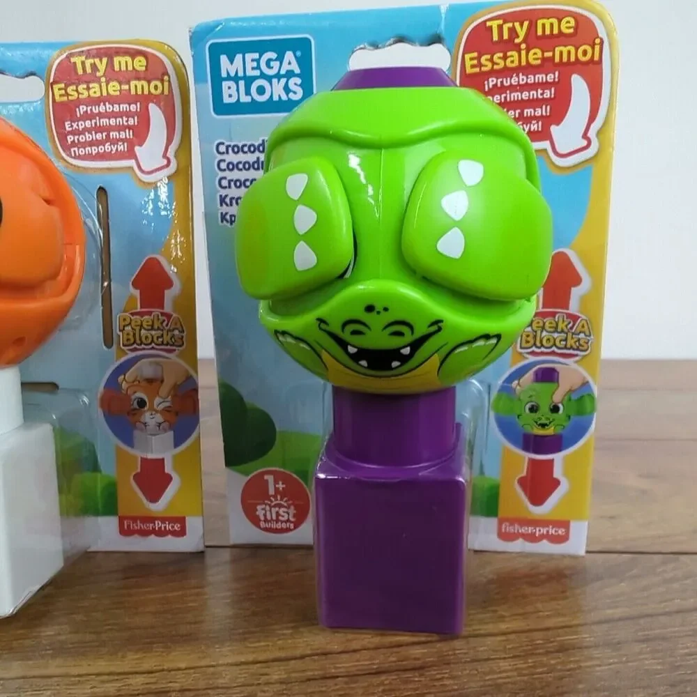 Fisher Price Peek A Block Tiger & Crocodile 2 pcs SET NEW